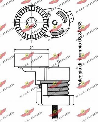 Autokit 03.80945 - Натягувач ременя, клинові зуб. autocars.com.ua