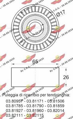 Autokit 03.80958 - Паразитний / провідний ролик, поліклиновий ремінь autocars.com.ua