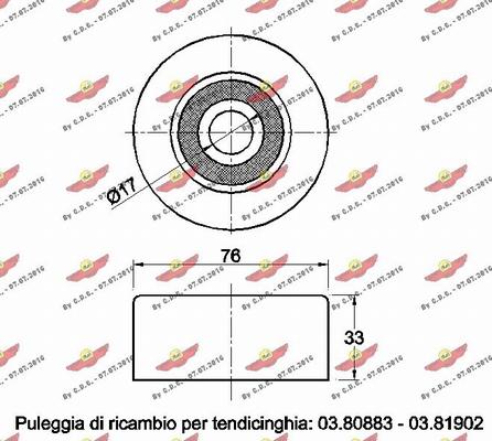 Autokit 03.80970 - Паразитний / провідний ролик, поліклиновий ремінь autocars.com.ua