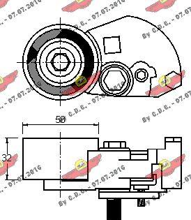 Autokit 03.80976 - Натяжна ролик, ремінь ГРМ autocars.com.ua