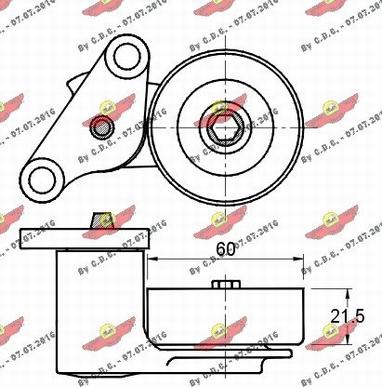 Autokit 03.81044 - Натягувач ременя, клинові зуб. autocars.com.ua