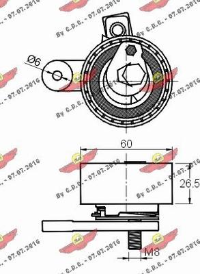 Autokit 03.81096 - Натяжна ролик, ремінь ГРМ autocars.com.ua