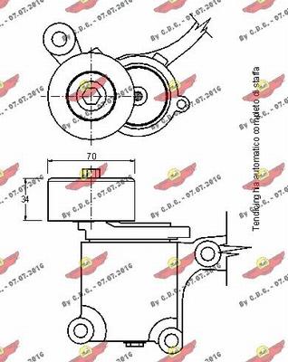 Autokit 03.81277 - Натягувач ременя, клинові зуб. autocars.com.ua