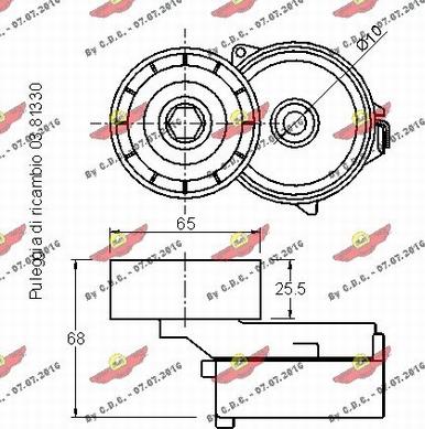 Autokit 03.81329 - Натяжитель, поликлиновый ремень autodnr.net