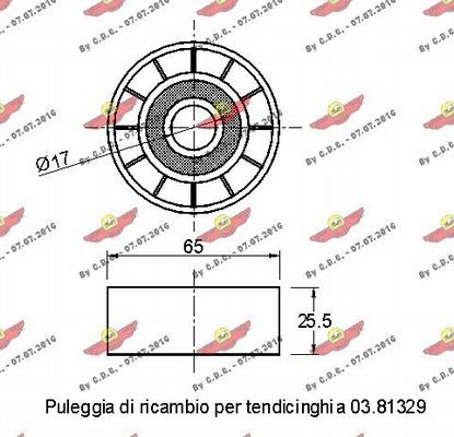 Autokit 03.81330 - Паразитний / провідний ролик, поліклиновий ремінь autocars.com.ua