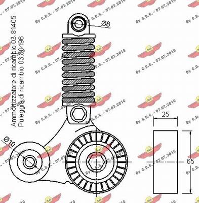 Autokit 03.81404 - Натягувач ременя, клинові зуб. autocars.com.ua