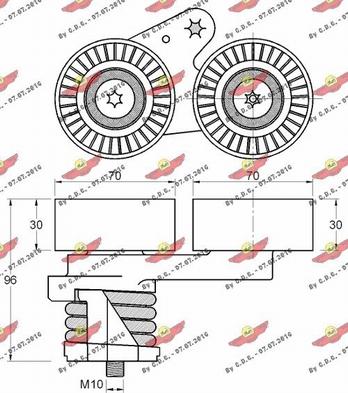 Autokit 03.81416 - Натягувач ременя, клинові зуб. autocars.com.ua