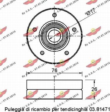 Autokit 03.81472 - Паразитний / провідний ролик, поліклиновий ремінь autocars.com.ua