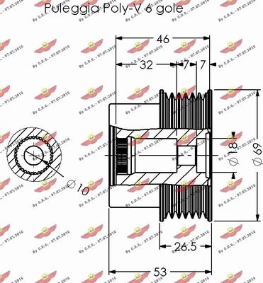 Autokit 03.81481 - Ремінний шків, генератор autocars.com.ua