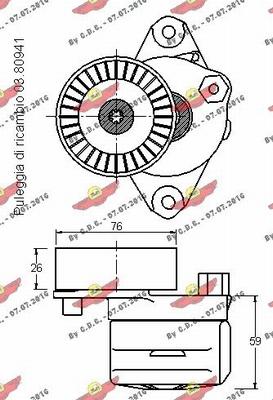 Autokit 03.81505 - Натягувач ременя, клинові зуб. autocars.com.ua