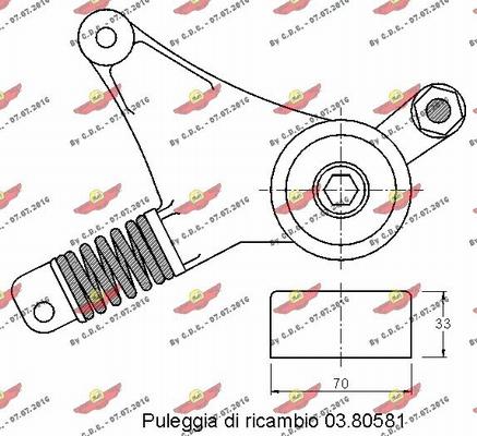 Autokit 03.81584 - Натягувач ременя, клинові зуб. autocars.com.ua