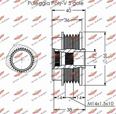 Autokit 03.81620 - Ремінний шків, генератор autocars.com.ua