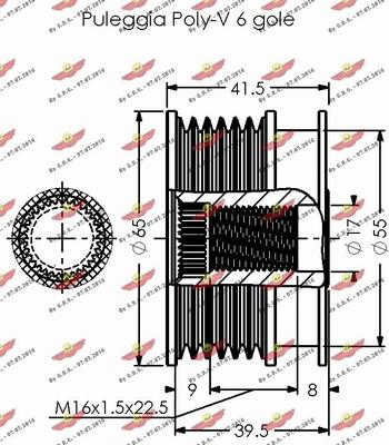 Autokit 03.81685 - Ремінний шків, генератор autocars.com.ua