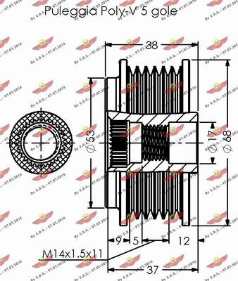 Autokit 03.81793 - Ремінний шків, генератор autocars.com.ua