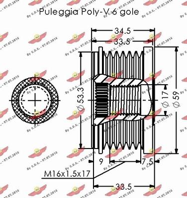 Autokit 03.81804 - Ремінний шків, генератор autocars.com.ua