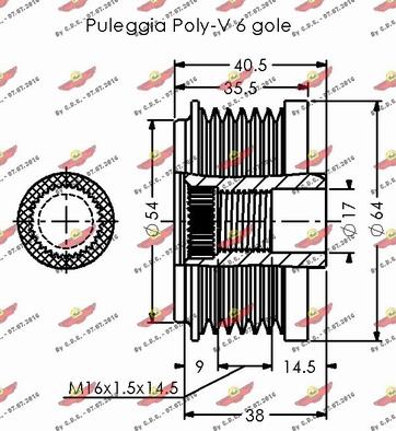 Autokit 03.81808 - Ремінний шків, генератор autocars.com.ua