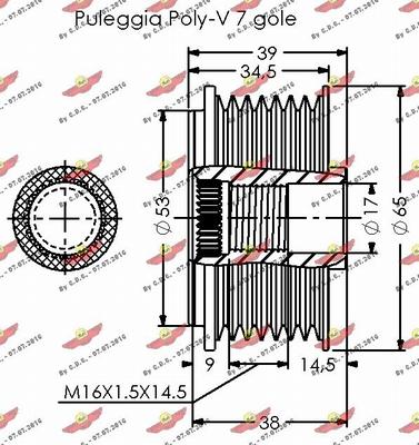 Autokit 03.81917 - Ремінний шків, генератор autocars.com.ua