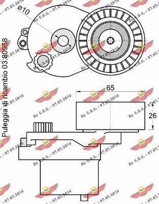 Autokit 03.82014 - Натягувач ременя, клинові зуб. autocars.com.ua