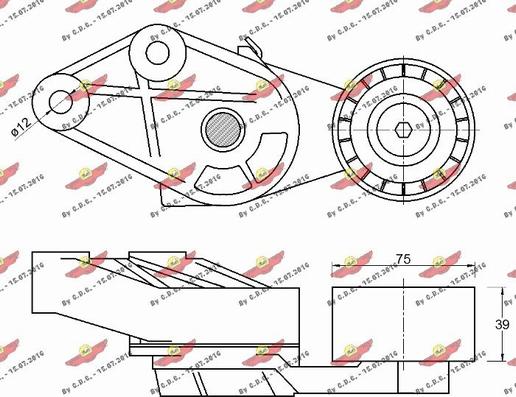 Autokit 03.82028 - Натягувач ременя, клинові зуб. autocars.com.ua