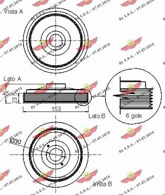 Autokit 03.90003 - Ремінний шків, колінчастий вал autocars.com.ua