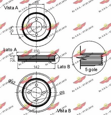 Autokit 03.90004 - Ремінний шків, колінчастий вал autocars.com.ua