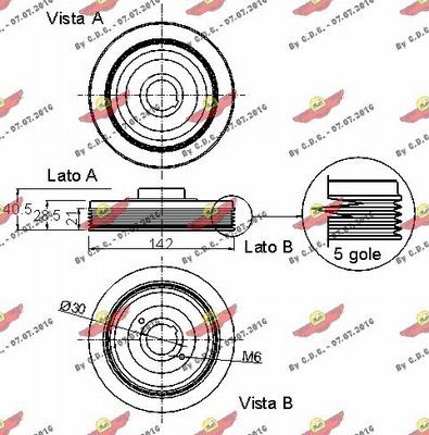 Autokit 03.90007 - Ремінний шків, колінчастий вал autocars.com.ua