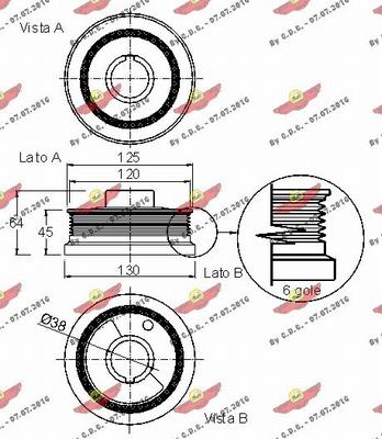 Autokit 03.90044 - Ремінний шків, колінчастий вал autocars.com.ua