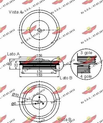 Autokit 03.90092 - Ремінний шків, колінчастий вал autocars.com.ua