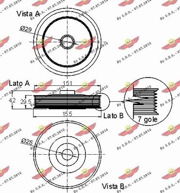 Autokit 03.90094 - Ремінний шків, колінчастий вал autocars.com.ua