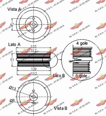 Autokit 03.90101 - Ремінний шків, колінчастий вал autocars.com.ua