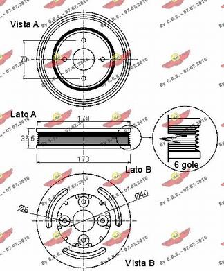 Autokit 03.90104 - Ремінний шків, колінчастий вал autocars.com.ua