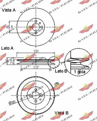 Autokit 03.90125 - Ремінний шків, колінчастий вал autocars.com.ua