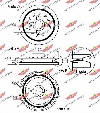 Autokit 03.90145 - Ремінний шків, колінчастий вал autocars.com.ua