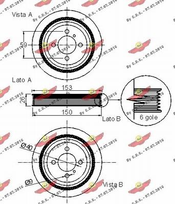 Autokit 03.90158 - Ремінний шків, колінчастий вал autocars.com.ua