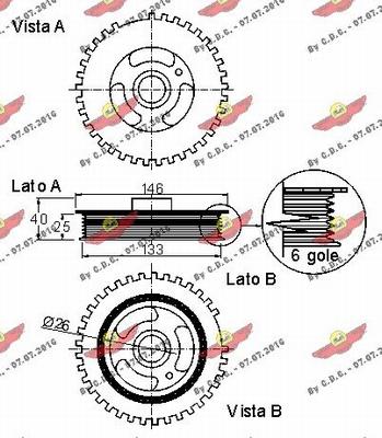 Autokit 03.90204 - Ремінний шків, колінчастий вал autocars.com.ua