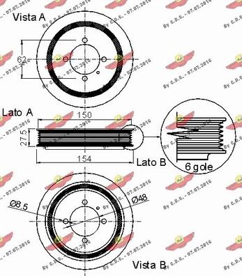 Autokit 03.90211 - Ремінний шків, колінчастий вал autocars.com.ua