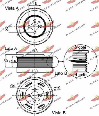 Autokit 03.90229 - Ремінний шків, колінчастий вал autocars.com.ua