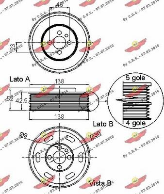 Autokit 03.90246 - Ремінний шків, колінчастий вал autocars.com.ua