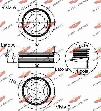 Autokit 03.90274 - Ремінний шків, колінчастий вал autocars.com.ua