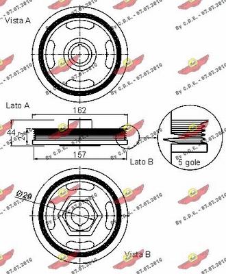 Autokit 03.90276 - Ремінний шків, колінчастий вал autocars.com.ua