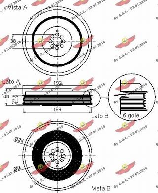 Autokit 03.90285 - Ремінний шків, колінчастий вал autocars.com.ua