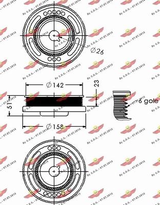 Autokit 03.90286 - Ремінний шків, колінчастий вал autocars.com.ua