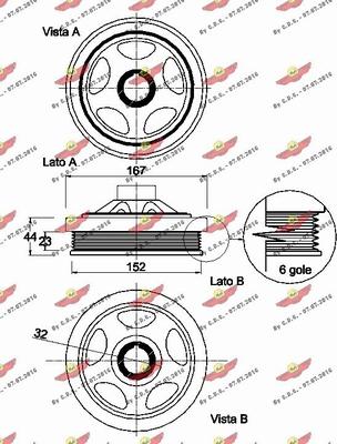 Autokit 03.90305 - Ремінний шків, колінчастий вал autocars.com.ua