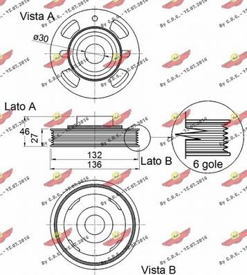 Autokit 03.90331 - Ремінний шків, колінчастий вал autocars.com.ua