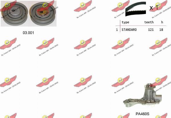 Autokit 04.5007PA - Водяний насос + комплект зубчатого ременя autocars.com.ua