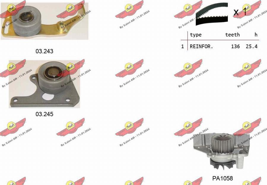 Autokit 04.5018PA2 - Водяной насос + комплект зубчатого ремня autodnr.net