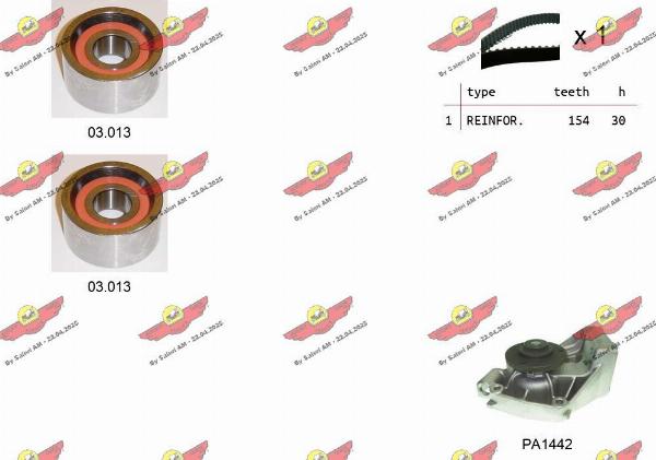 Autokit 04.5040PA - Водяний насос + комплект зубчатого ременя autocars.com.ua