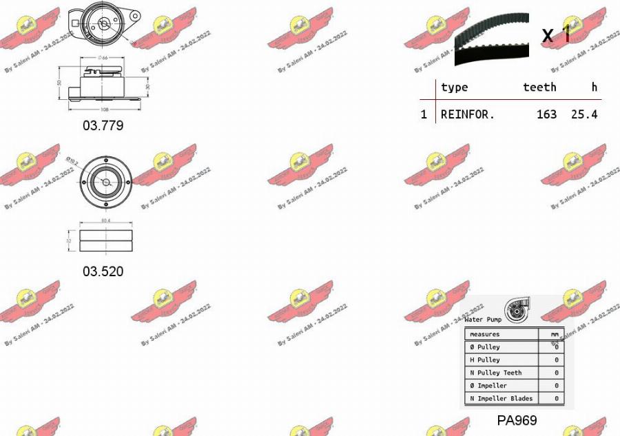 Autokit 04.5094PA - Водяний насос + комплект зубчатого ременя autocars.com.ua