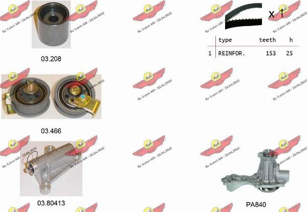Autokit 04.5099CPA - Водяний насос + комплект зубчатого ременя autocars.com.ua