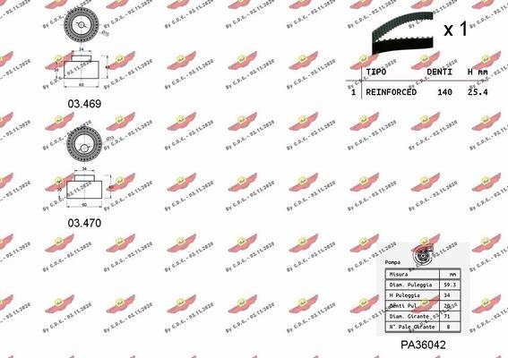 Autokit 04.5104PA2 - Водяний насос + комплект зубчатого ременя autocars.com.ua